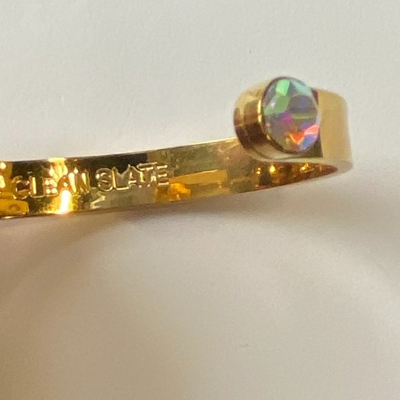 Kate Spade Forever Gems Clean Slate Gold Cuff Crystal Bracelet - Picture 6 of 7
